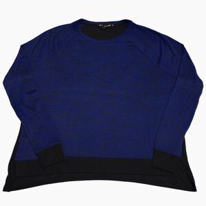 Rag & Bone Sweater Lightweight Medium Royal Blue & Black Long Sleeve Rayon Blend
